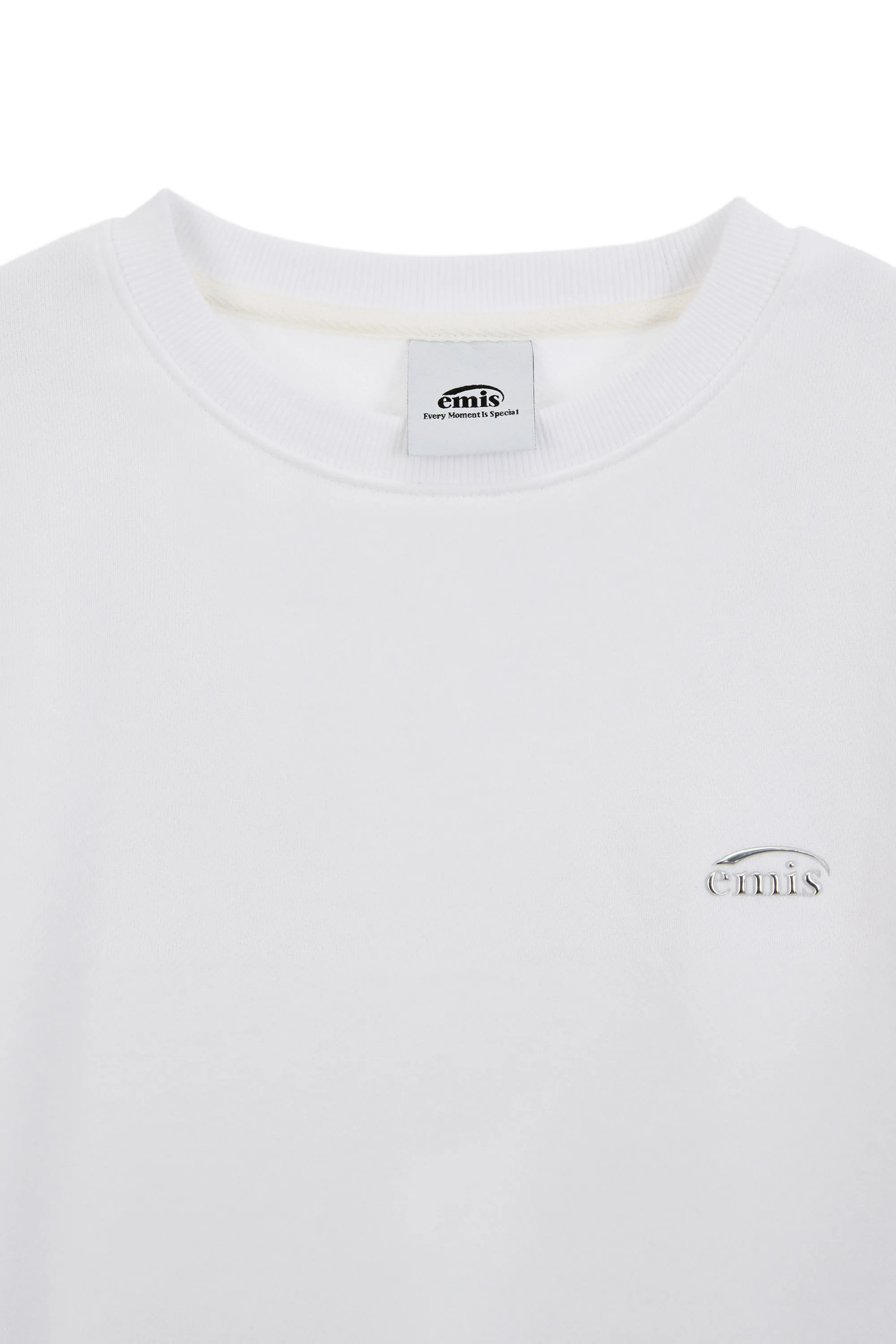 EMIS  |Unisex Street Style Long Sleeves Plain Cotton Logo