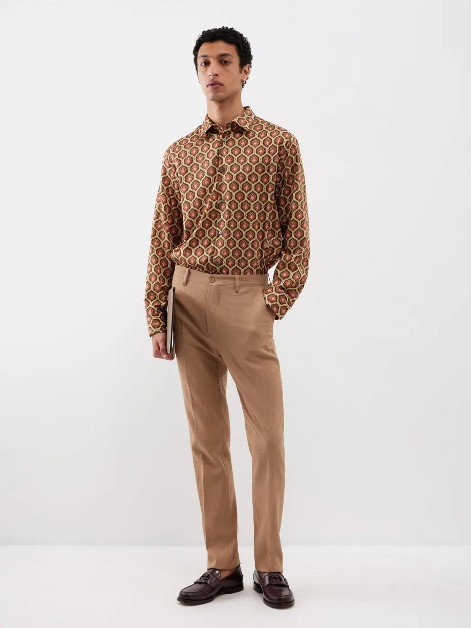 ETRO  |Button-down Flower Patterns Dots Bi-color Long Sleeves Plain