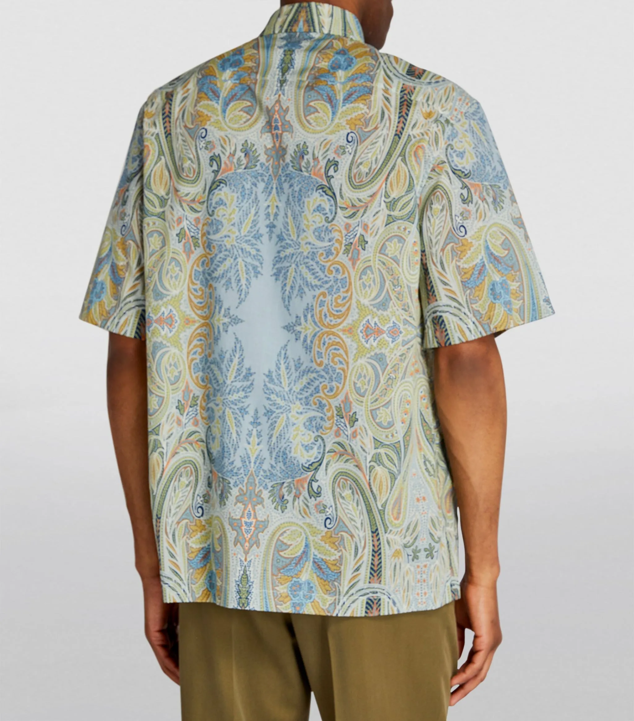 ETRO  |Button-down Flower Patterns Paisley Plain Cotton