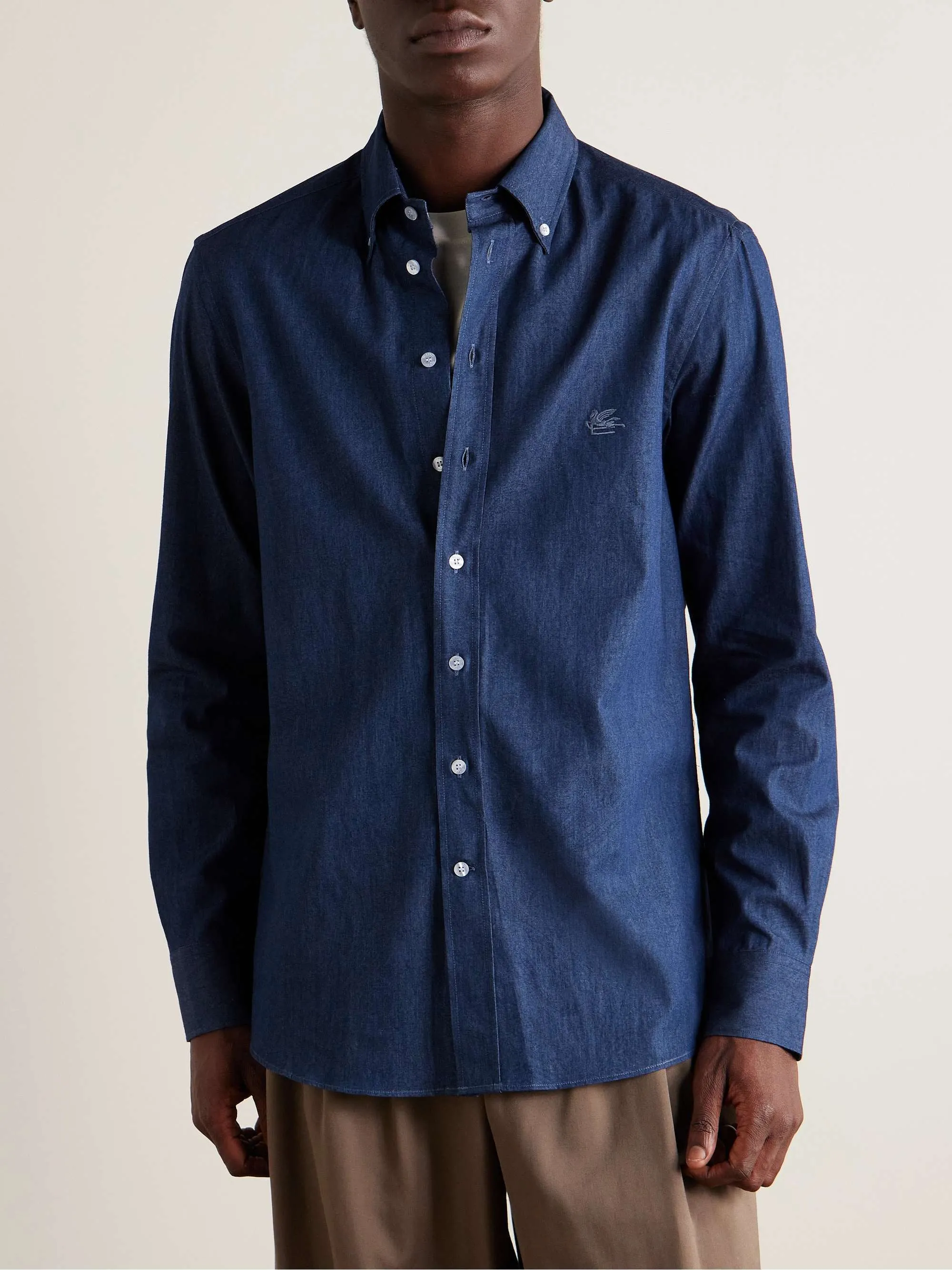 ETRO  |Button-down Paisley Unisex Long Sleeves Cotton Logo Luxury