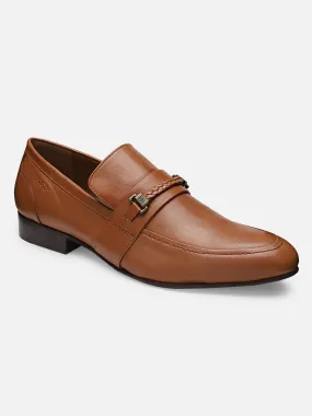 Ezok Men Tan Leather Formal Shoes