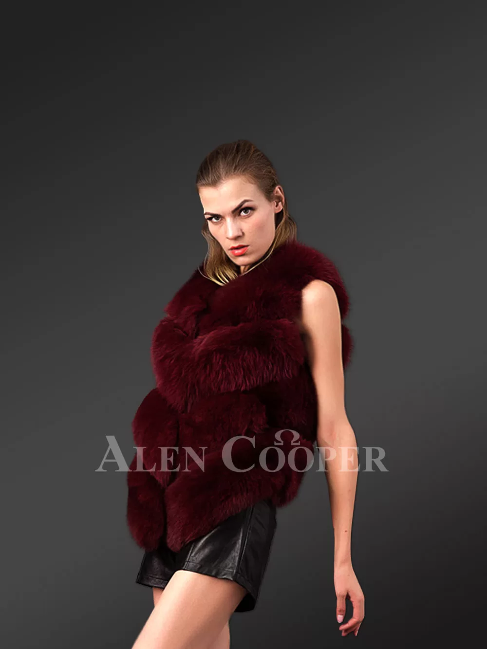 fashionable real fox fur winter vests for stylish divas