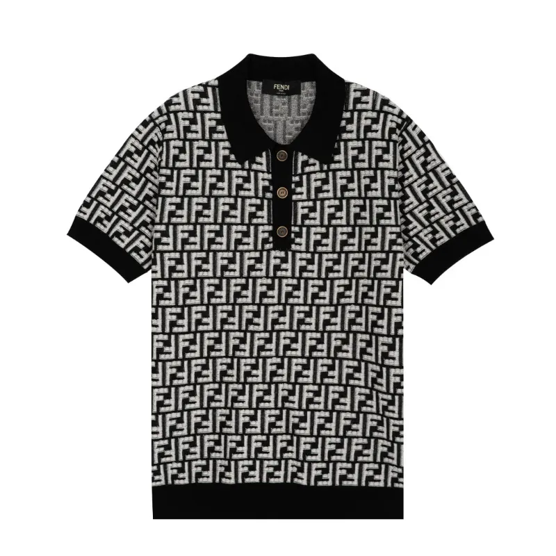 FENDI  |Button-down Wool Street Style Short Sleeves Logo Luxury