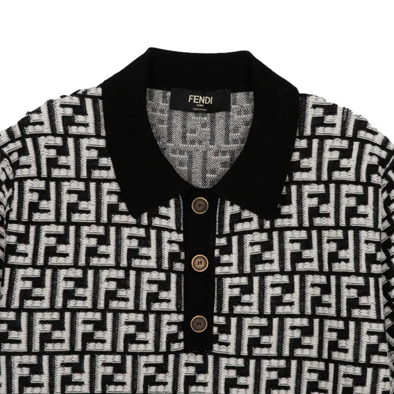 FENDI  |Button-down Wool Street Style Short Sleeves Logo Luxury