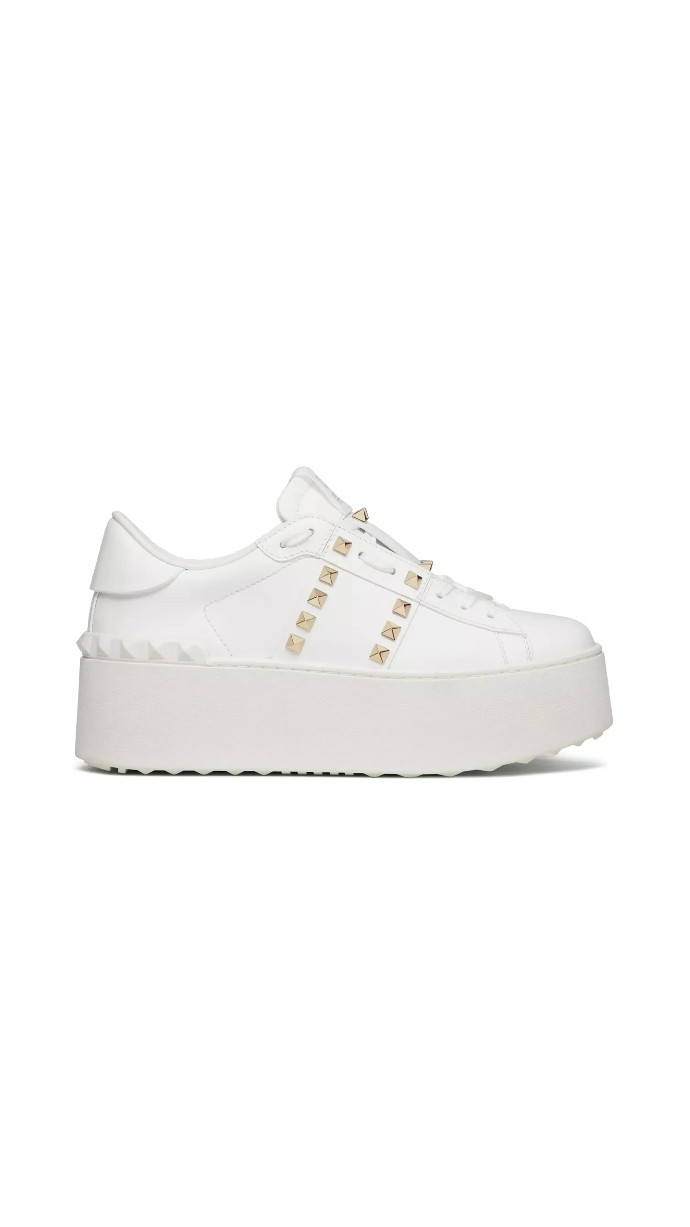 Flatform Rockstud Untitled Sneaker in Calfskin - White