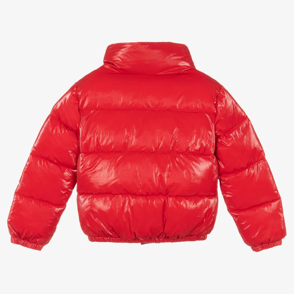 Girls Red Puffer Jacket