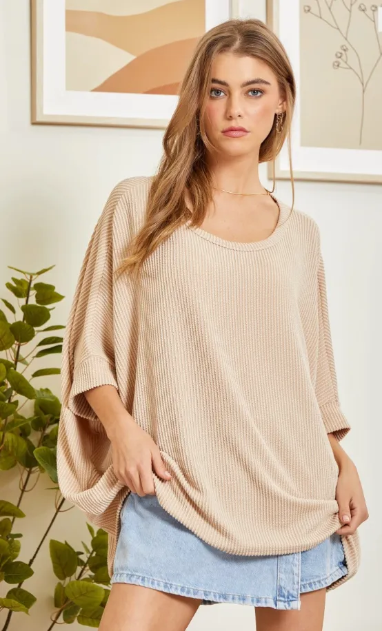 Got It Where I Want It Tunic Top - Taupe