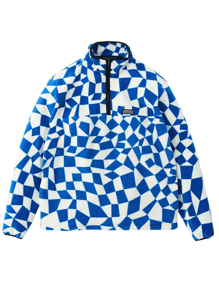 Gramicci Mock Neck Fleece Blue Check