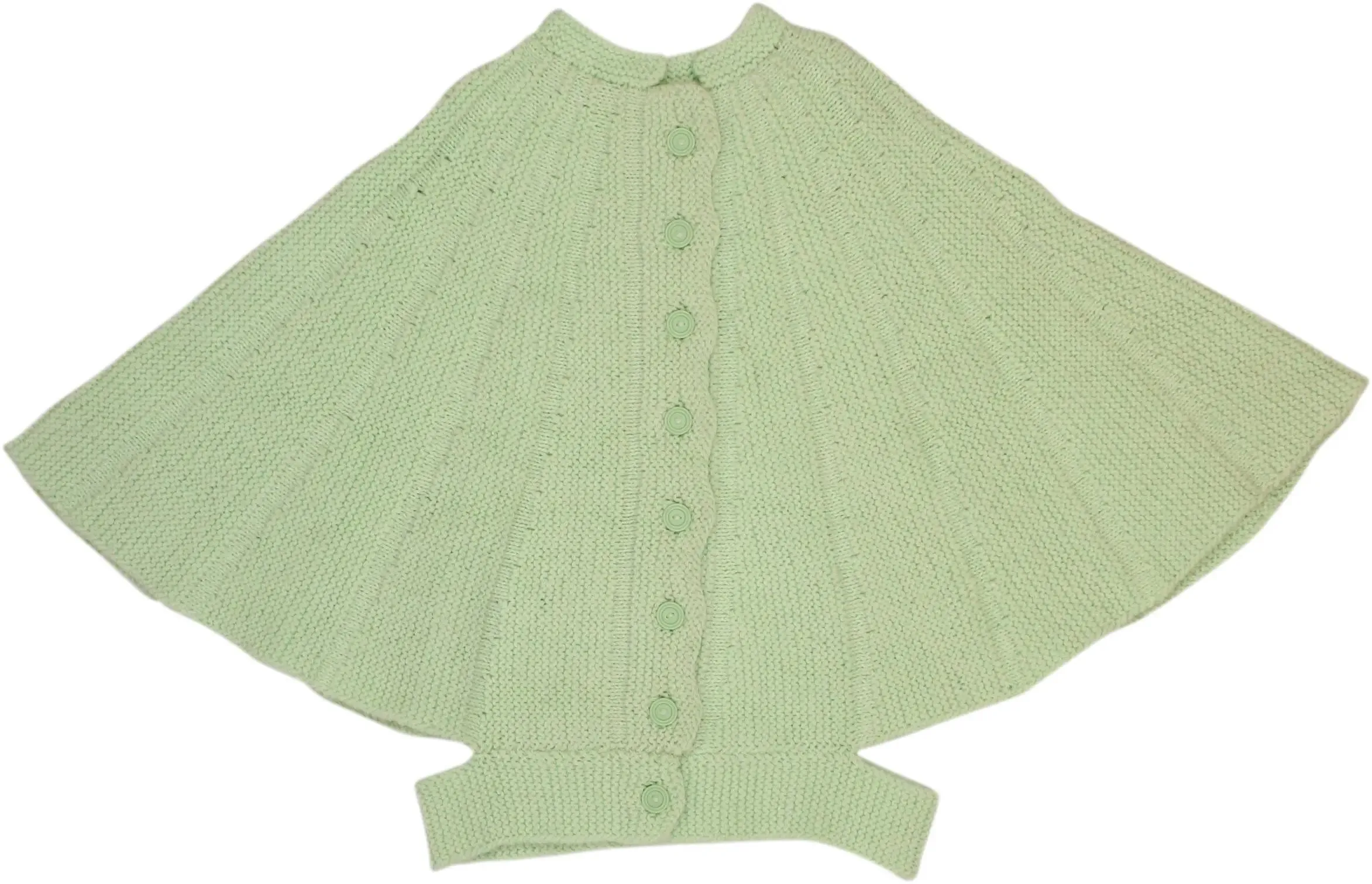 Green Knitted Poncho | ThriftTale