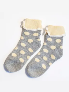 Grey Spotted Luxury Cosy Socks