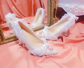 Handcrafted Wedding style high heel shoes