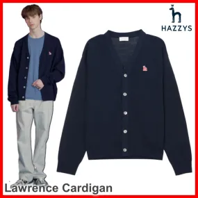 HAZZYS  |Button-down Street Style Plain Cotton Logo Cardigans