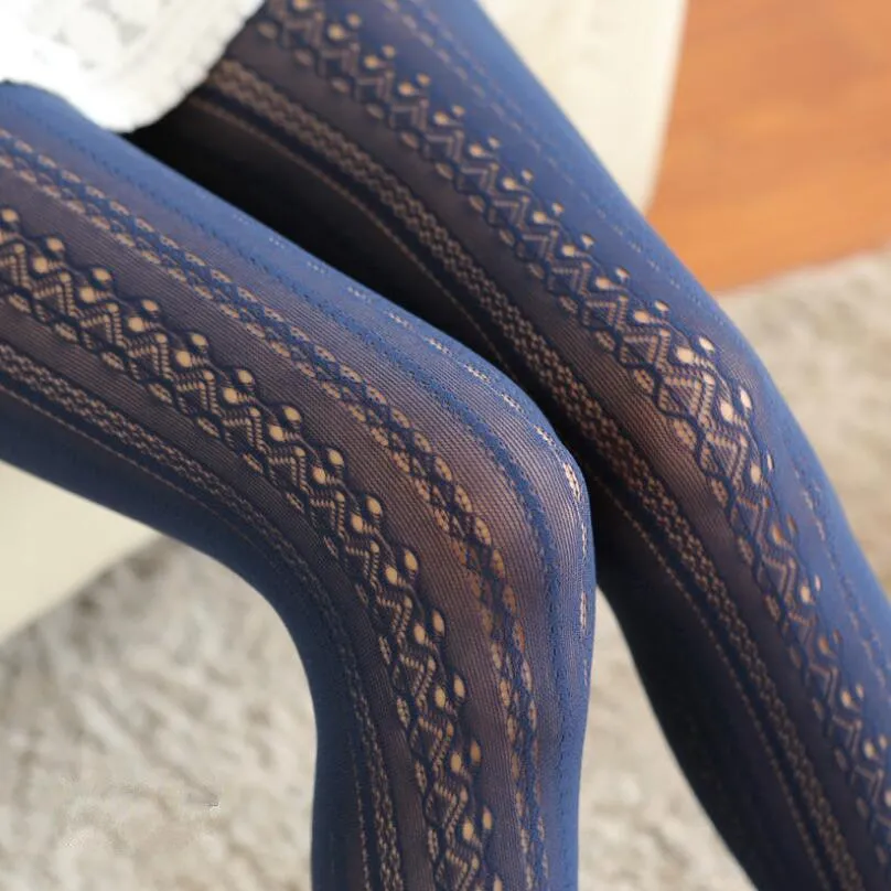 Helisopus Sexy Lace Knitted Cotton Tights