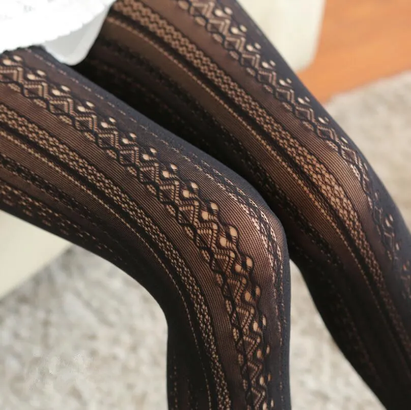 Helisopus Sexy Lace Knitted Cotton Tights