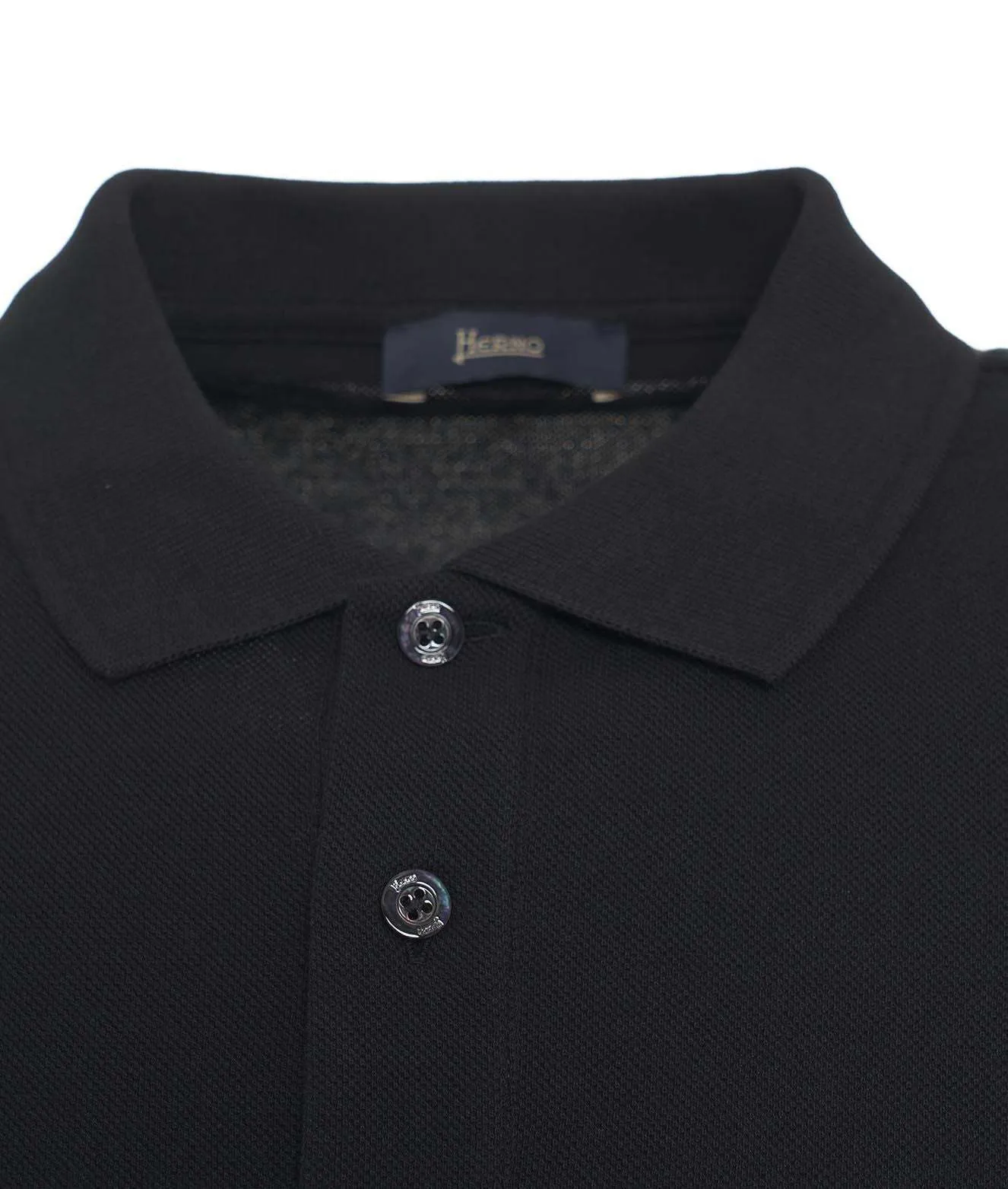 HERNO  |Button-down Cotton Short Sleeves Logo Front Button Polos