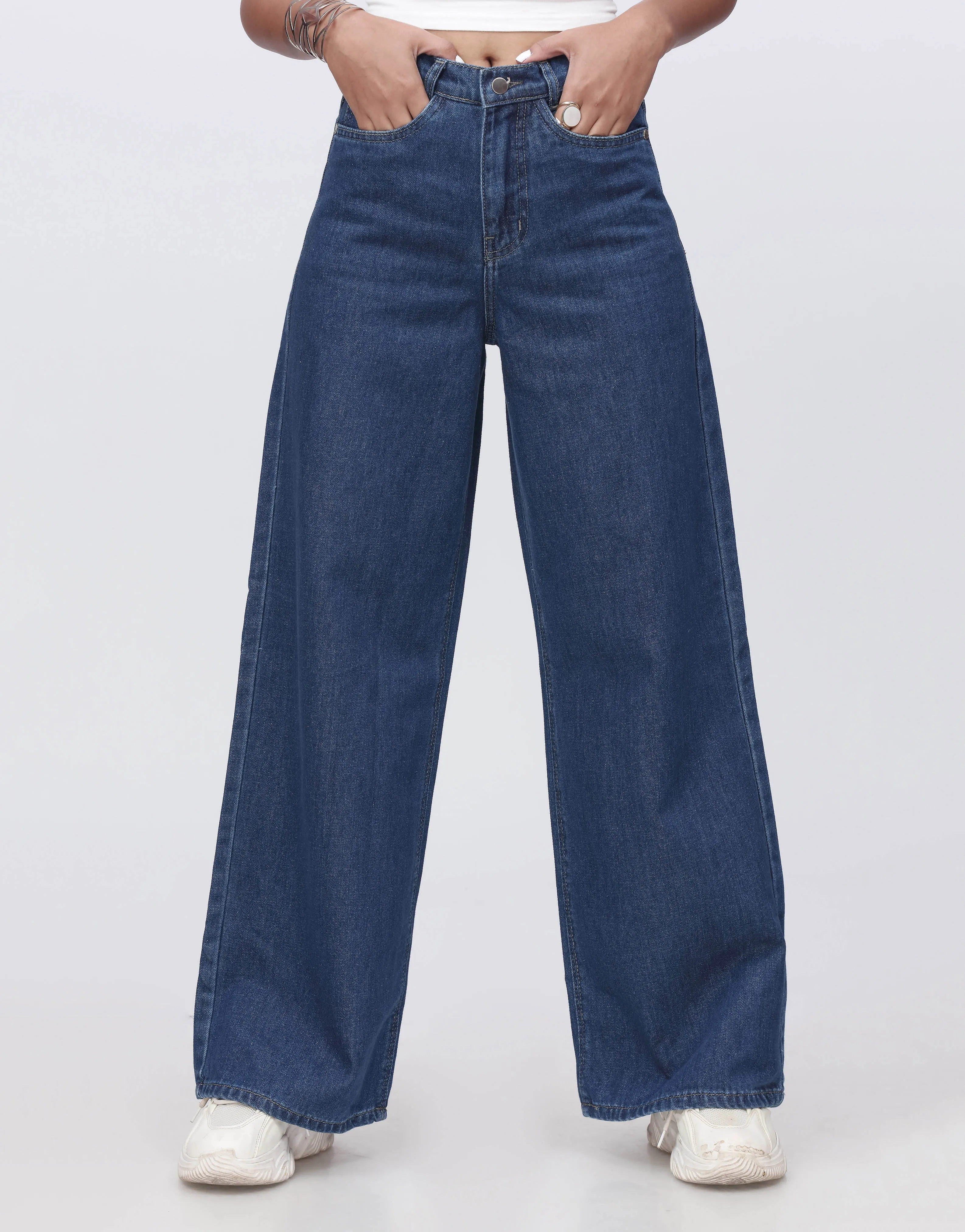 High Rise Wide Leg Jeans Indigo