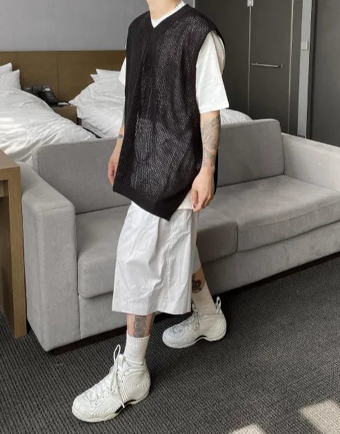 HOLY IN CODE  |Unisex Street Style Plain Cotton Oversized Sheer