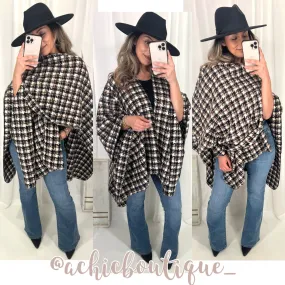 Houndstooth Ruana/Poncho