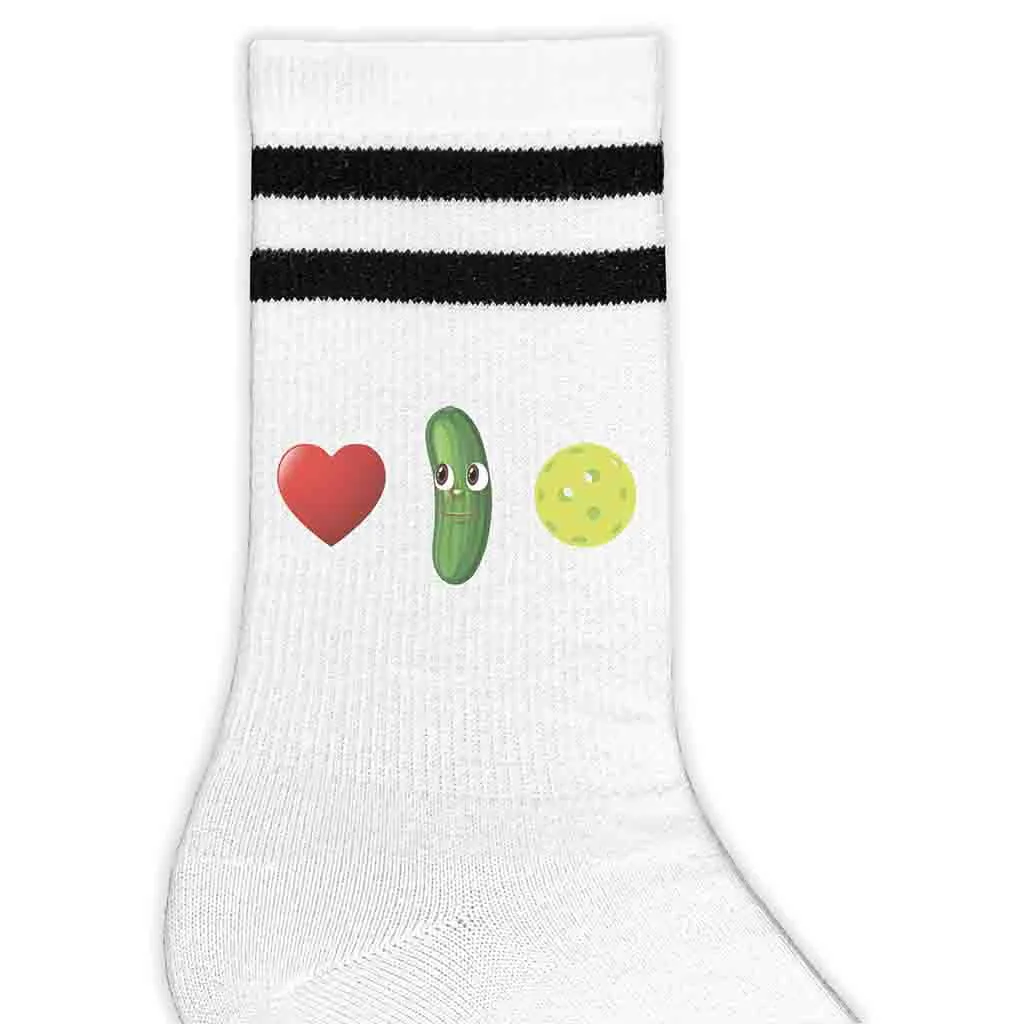 I Love Pickleball Crew Socks for the Pickleball Player