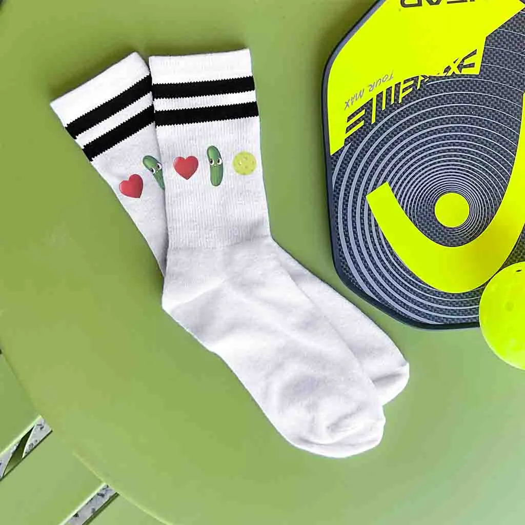 I Love Pickleball Crew Socks for the Pickleball Player