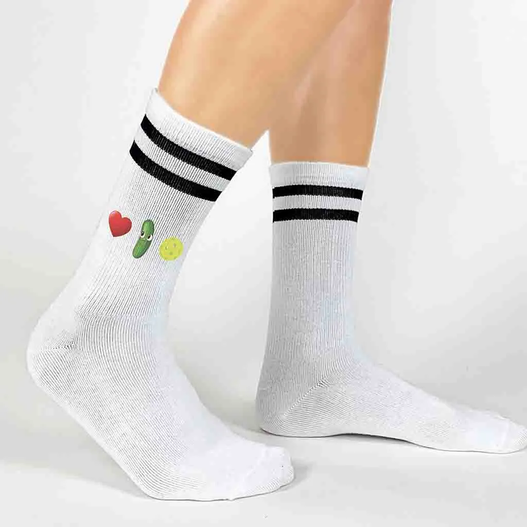 I Love Pickleball Crew Socks for the Pickleball Player