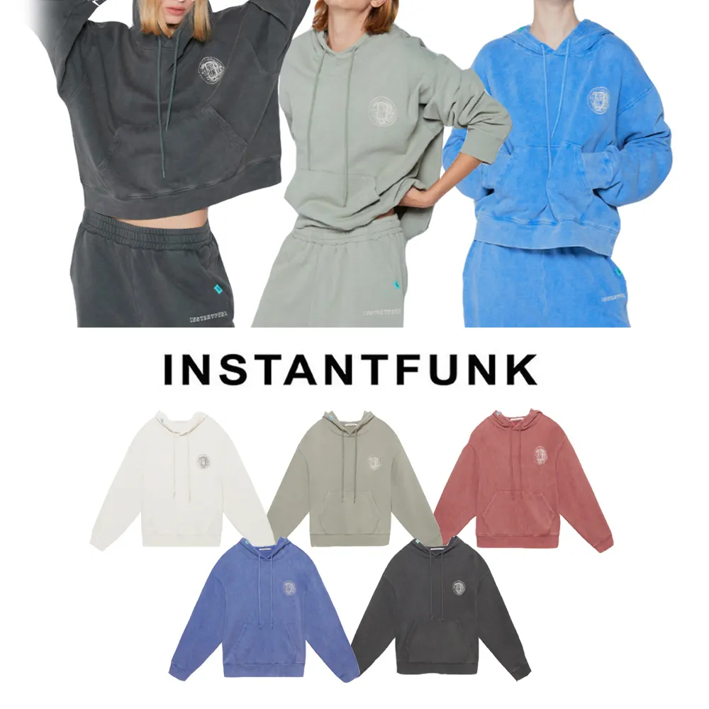 INSTANTFUNK  |Unisex Street Style Long Sleeves Plain Cotton Oversized Logo