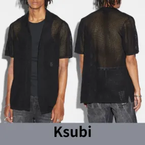 KSUBI  |Button-down Street Style Plain Cotton Short Sleeves Shirts