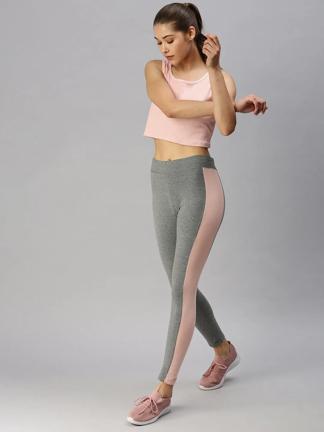 Ladies Active Wear Leggings Anthra Melange