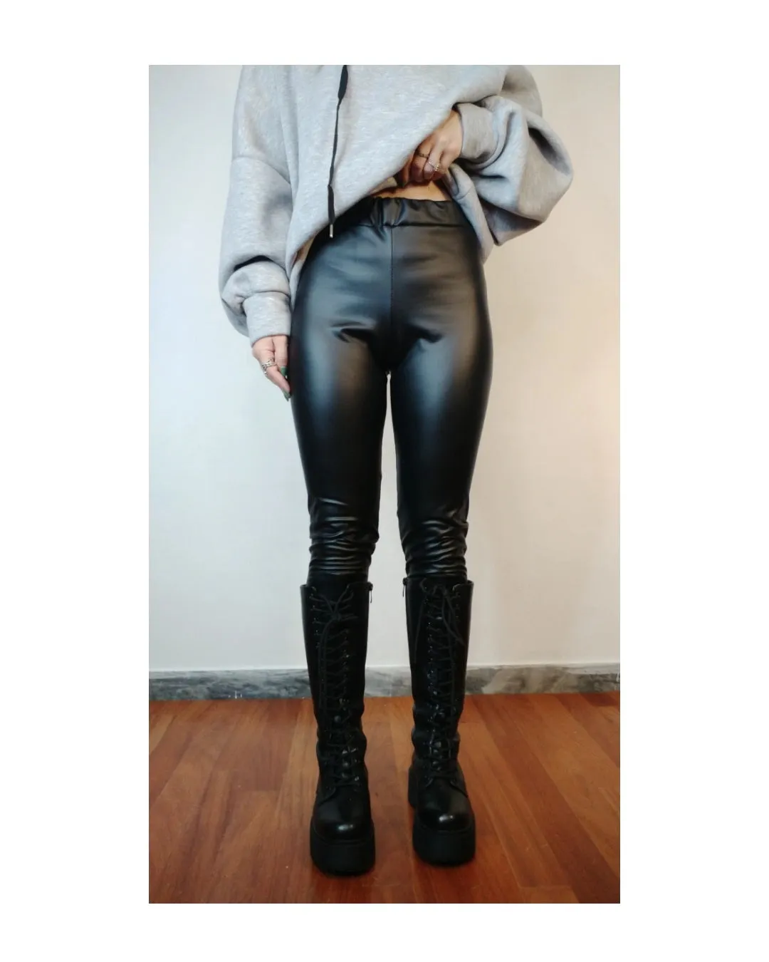 Leggings ecopelle, NERO!