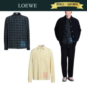 LOEWE  |Button-down Gingham Tartan Other Plaid Patterns Long Sleeves