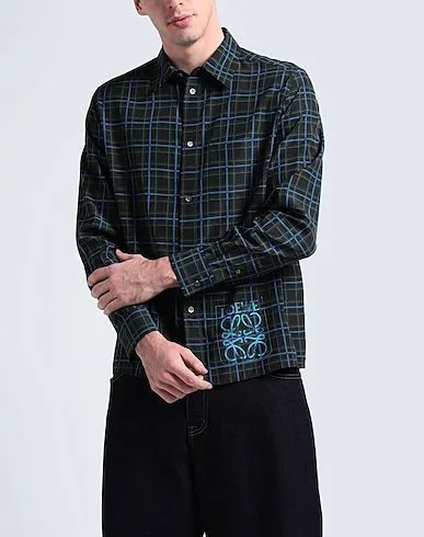 LOEWE  |Button-down Gingham Tartan Other Plaid Patterns Long Sleeves