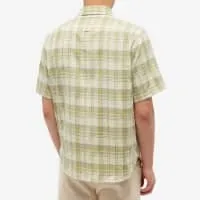 LOEWE  |Button-down Gingham Tartan Tropical Patterns Unisex Cotton