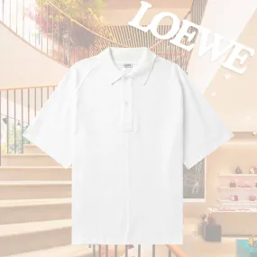 LOEWE  |Button-down Street Style Plain Cotton Short Sleeves Luxury