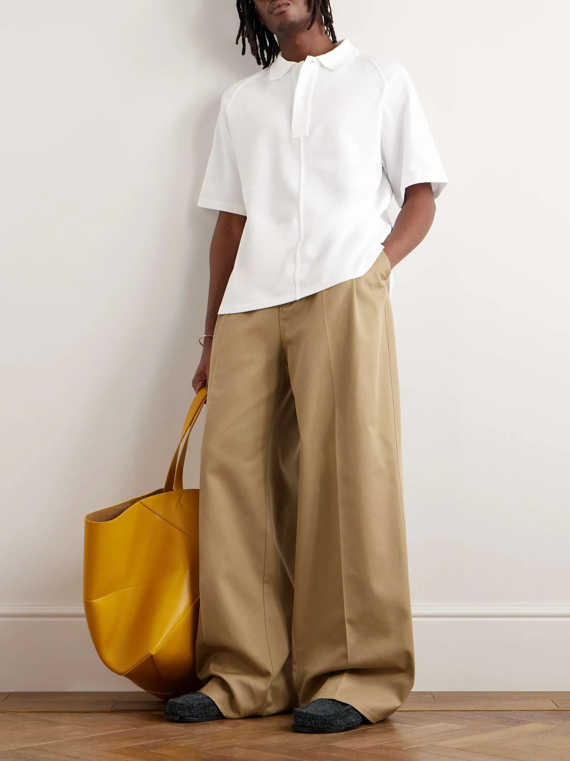 LOEWE  |Button-down Street Style Plain Cotton Short Sleeves Luxury