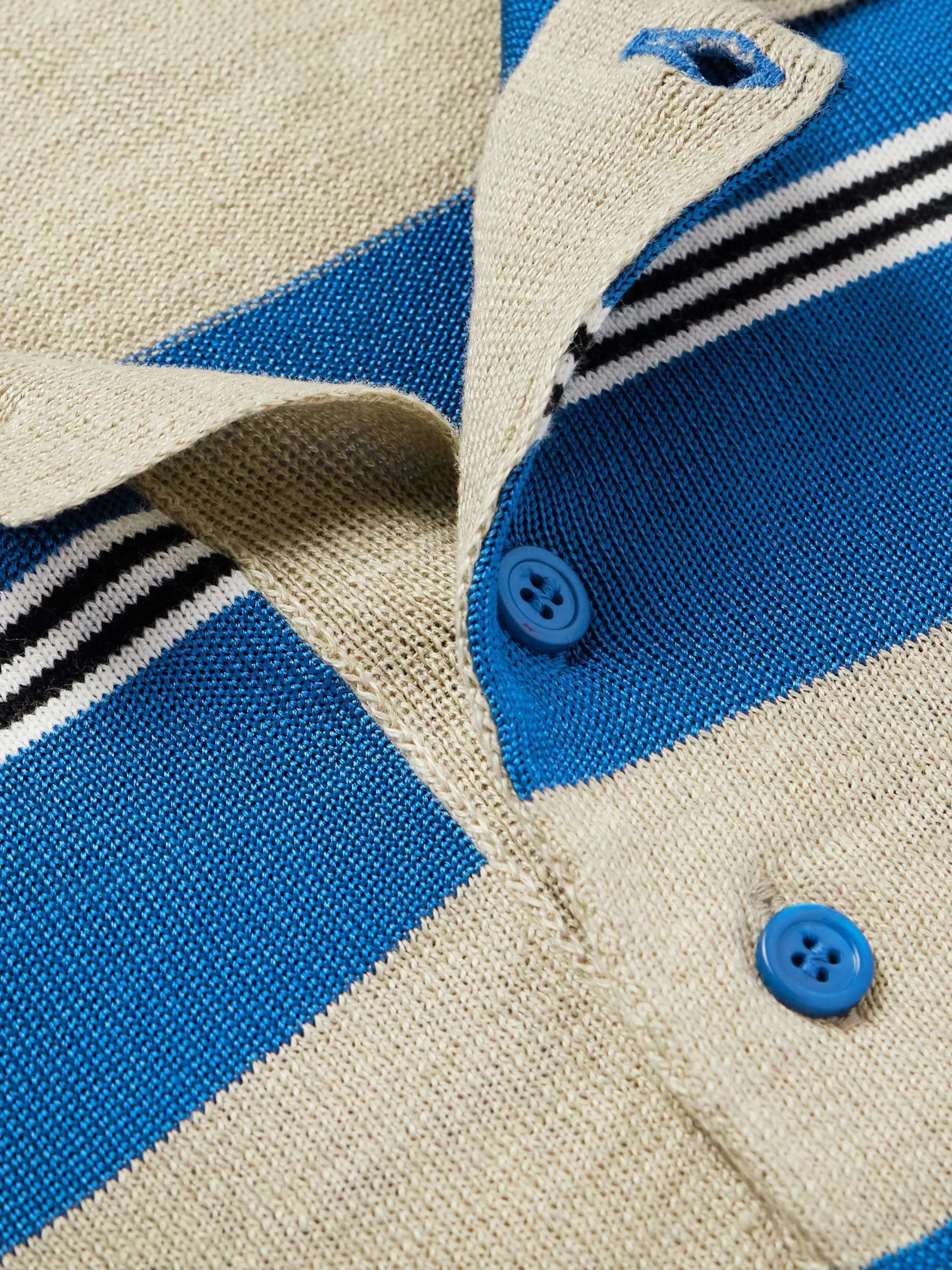 LOEWE  |Button-down Stripes Silk Linen Street Style Cotton