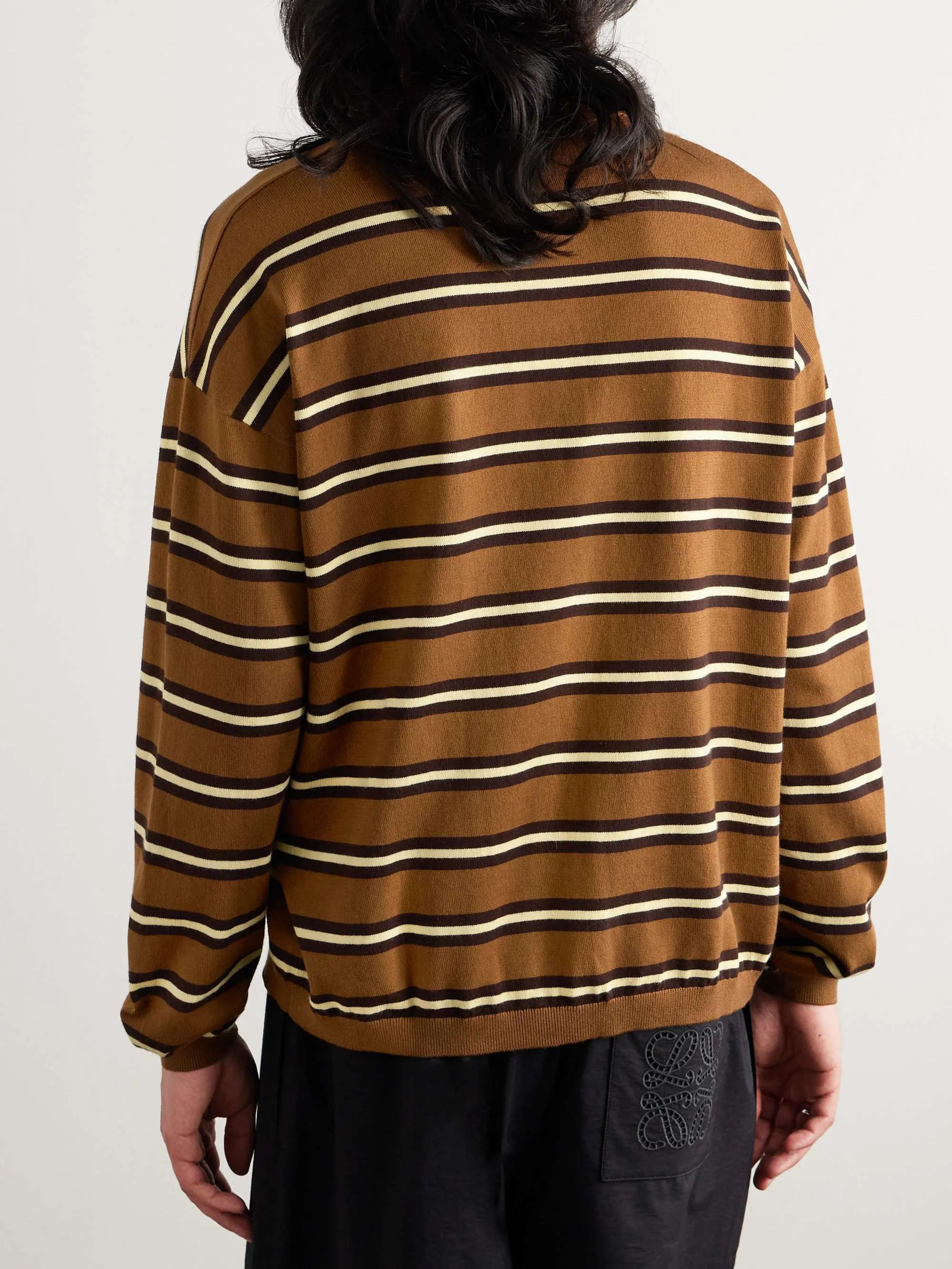 LOEWE  |Button-down Stripes Street Style Long Sleeves Cotton Luxury