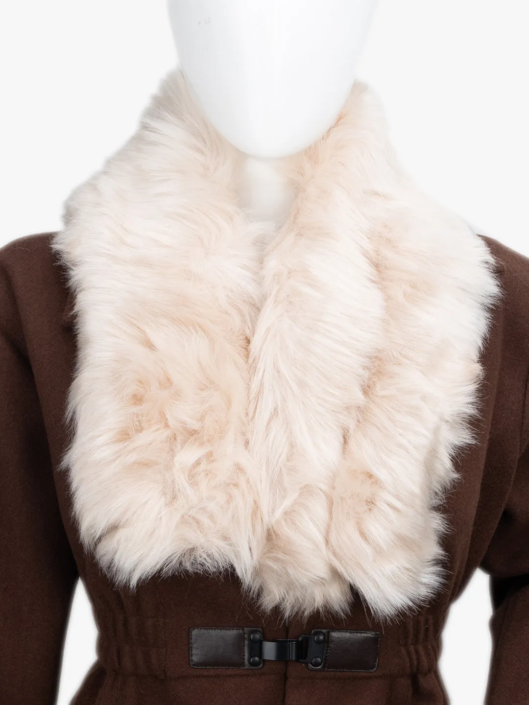 Long Wide Scarf With Soft Fur