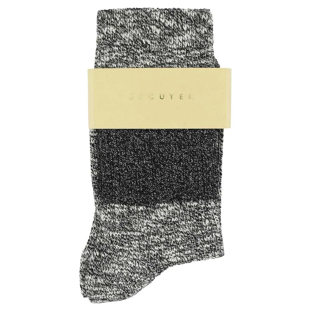 Lurex Melange Band Socks - Black