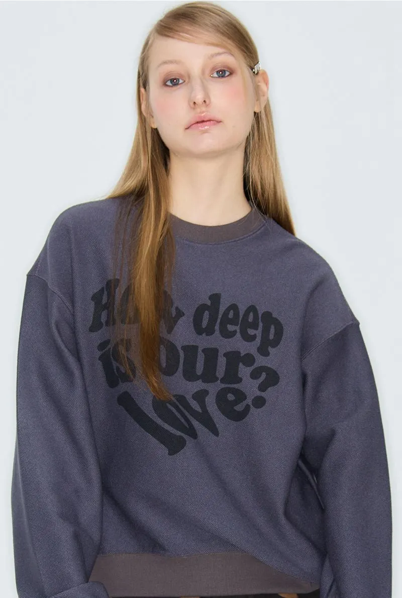 LUV IS TRUE  |Heart Sweat Street Style Long Sleeves Logo