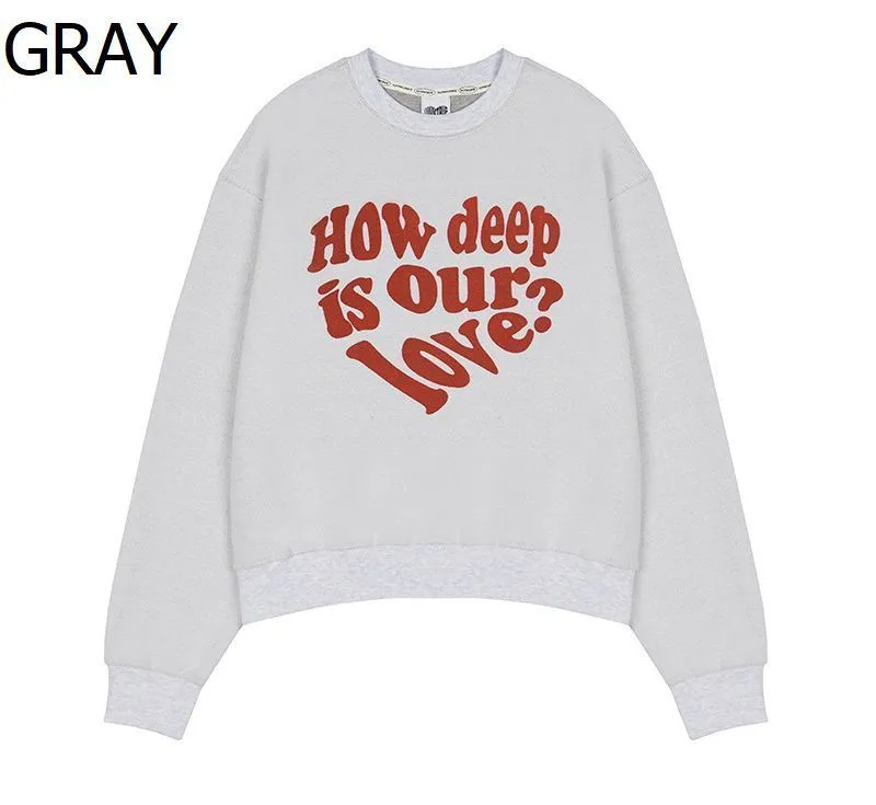 LUV IS TRUE  |Heart Sweat Street Style Long Sleeves Logo