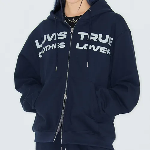 LUV IS TRUE  |Street Style Long Sleeves Logo Hoodies & Sweatshirts