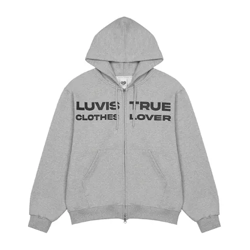 LUV IS TRUE  |Street Style Long Sleeves Logo Hoodies & Sweatshirts