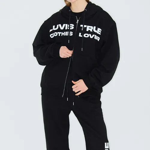 LUV IS TRUE  |Street Style Long Sleeves Logo Hoodies & Sweatshirts