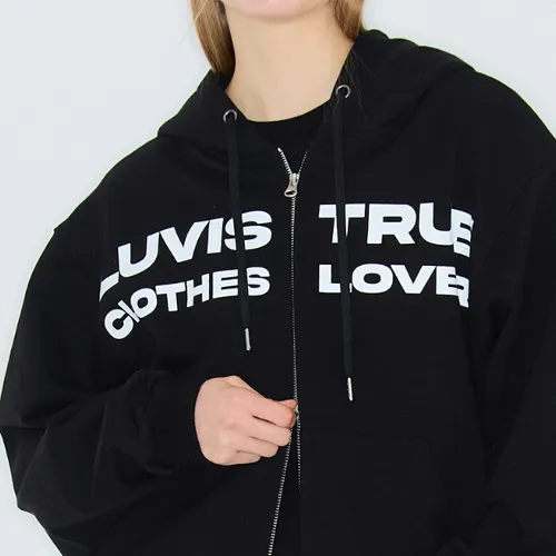 LUV IS TRUE  |Street Style Long Sleeves Logo Hoodies & Sweatshirts