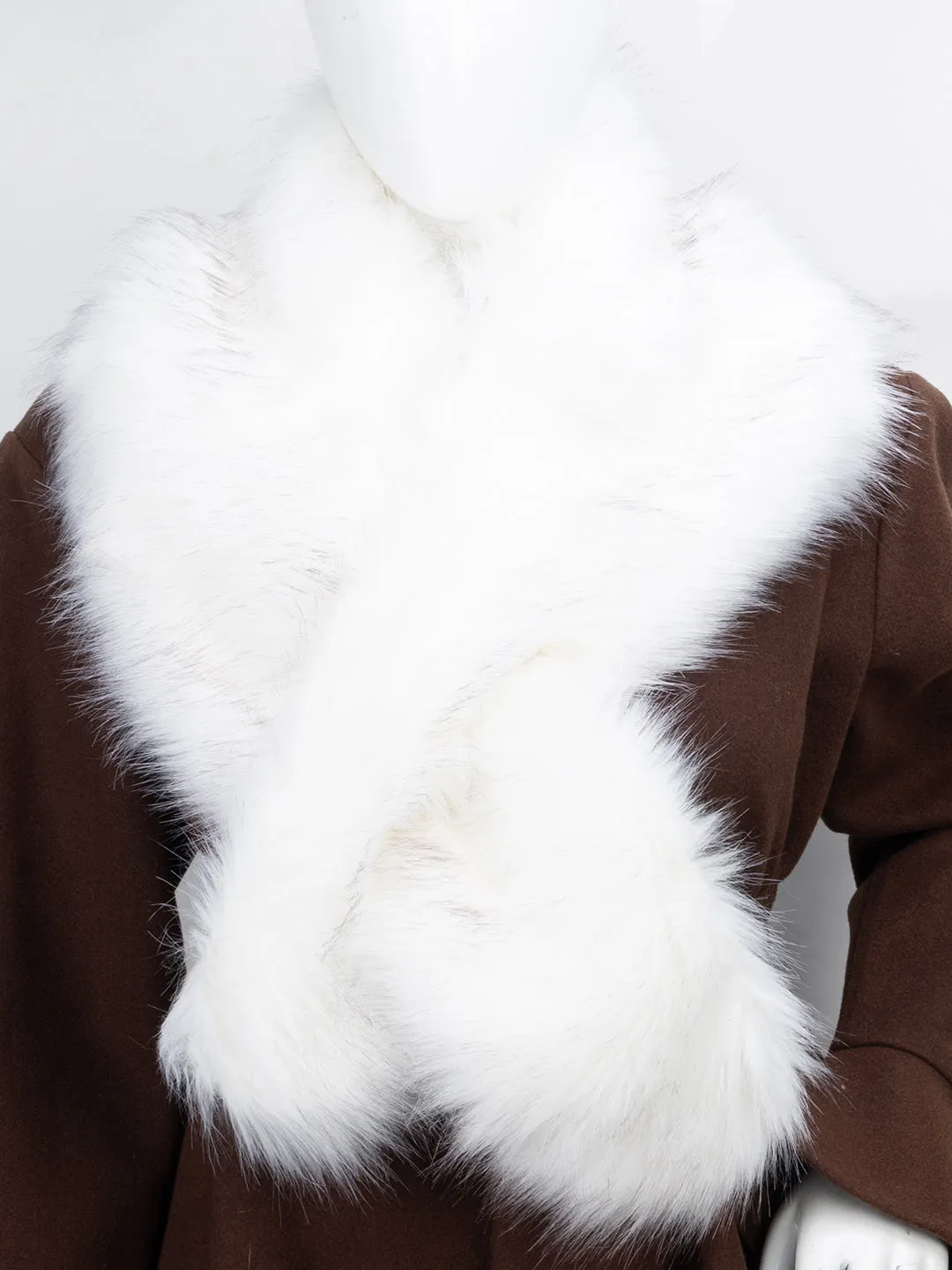 Luxury Wide Scarf With Soft Fur