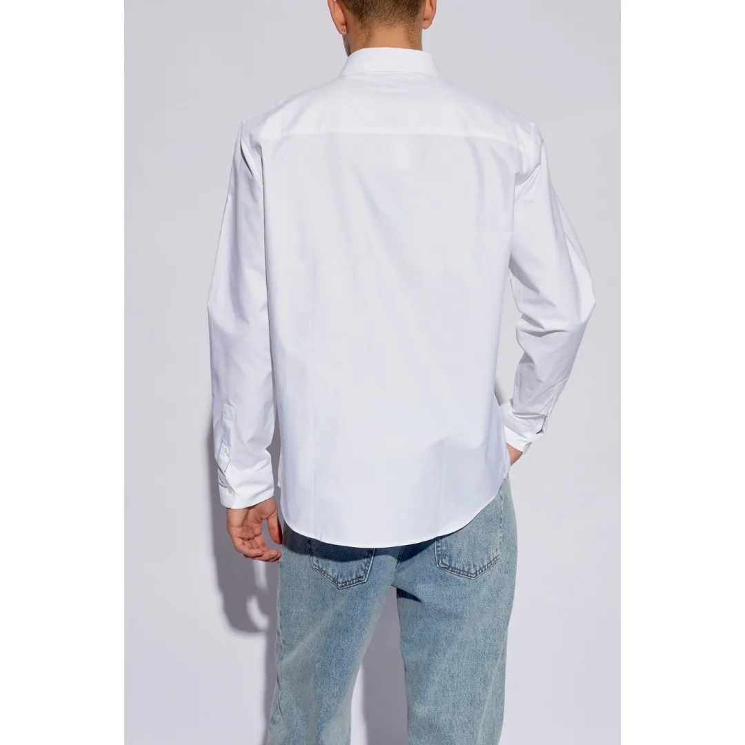 MAISON KITSUNE  |Button-down Unisex Long Sleeves Plain Cotton Logo Designers