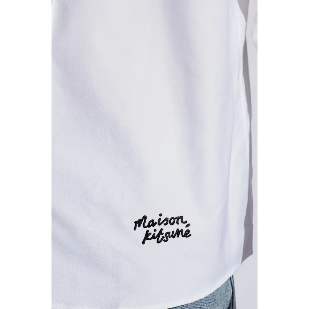 MAISON KITSUNE  |Button-down Unisex Long Sleeves Plain Cotton Logo Designers