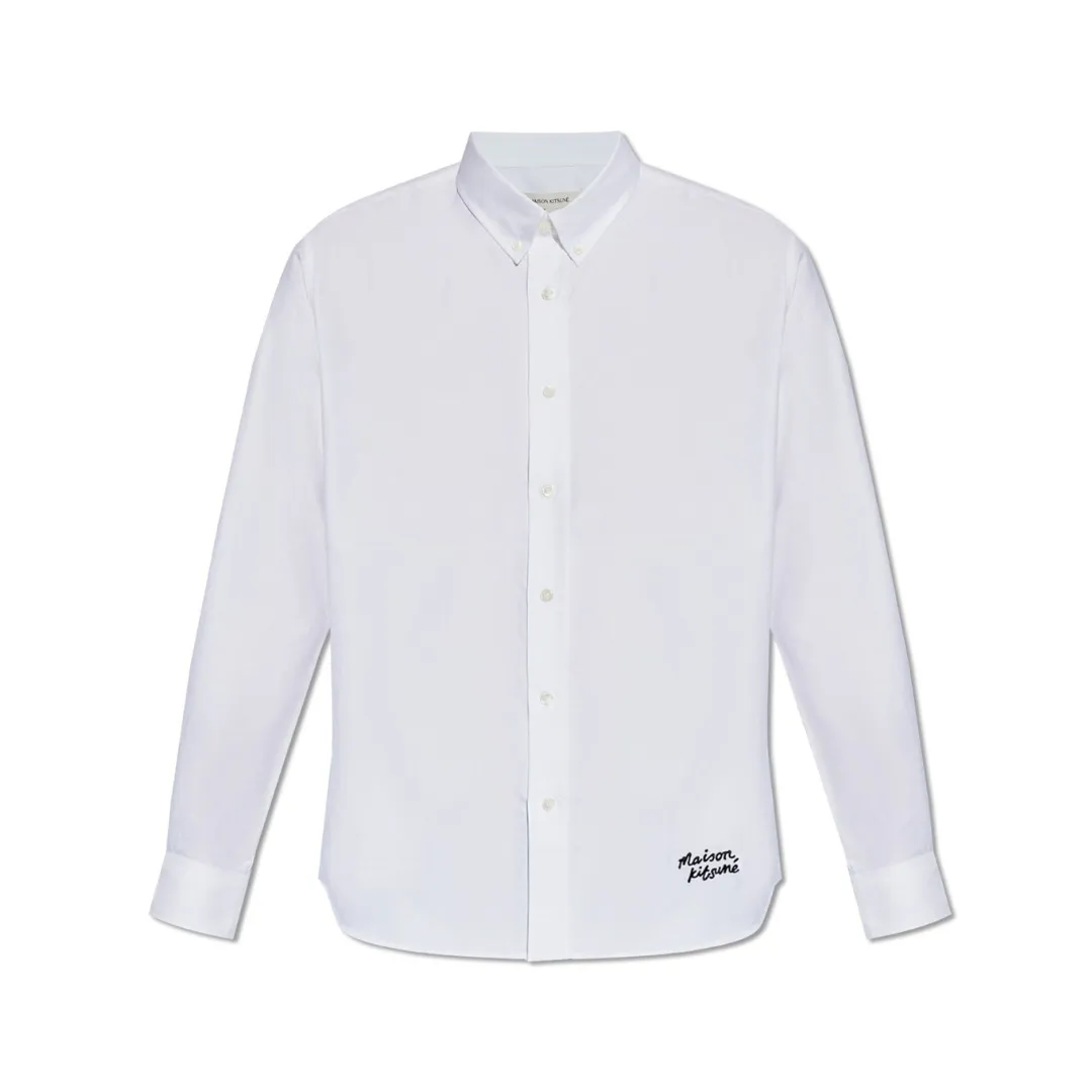 MAISON KITSUNE  |Button-down Unisex Long Sleeves Plain Cotton Logo Designers