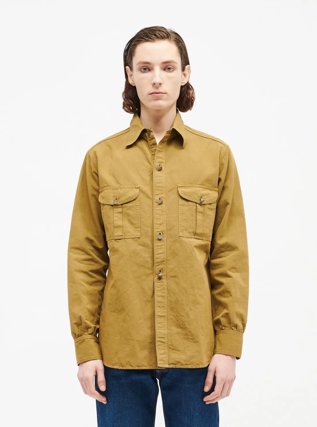 Maison Margiela  |Button-down Linen Long Sleeves Plain Cotton Front Button