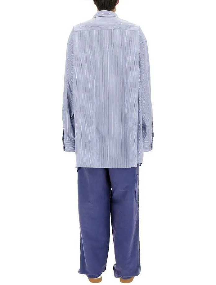 Maison Margiela  |Button-down Stripes Long Sleeves Cotton Oversized Designers